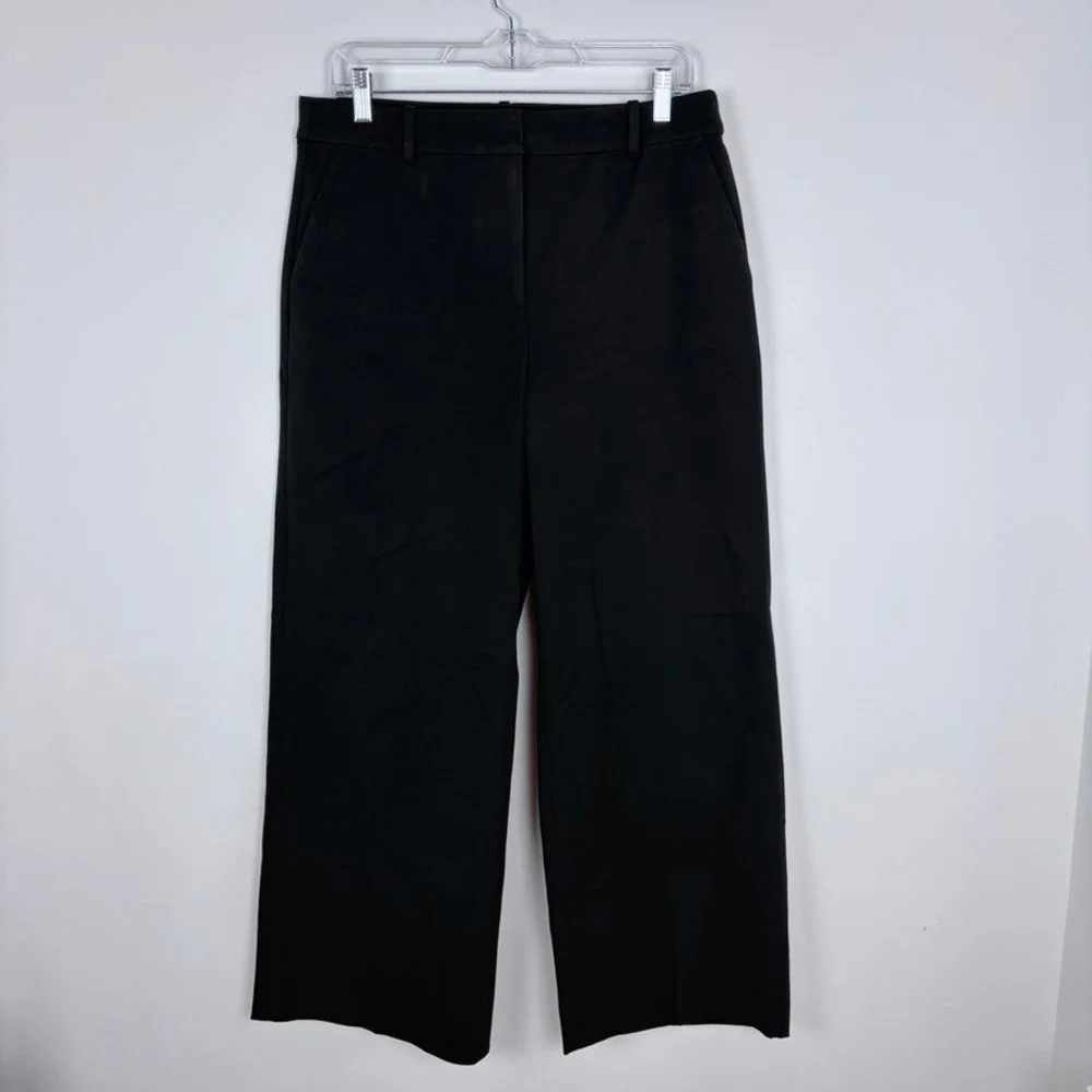 J.Crew Factory Remy Full Length High Rise Wide Leg Pant Trouser Black Size 10